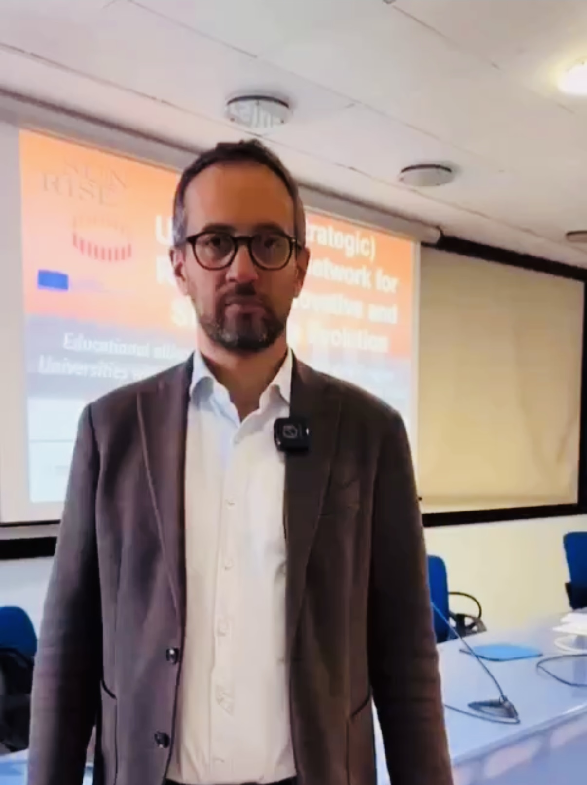 Il Prof. Francesco Fatone presenta l’impegno dell’Università Politecnica delle Marche e del WWEELab nell’Alleanza Europea SUNRISE per promuovere ricerca, innovazione e formazione sostenibile.