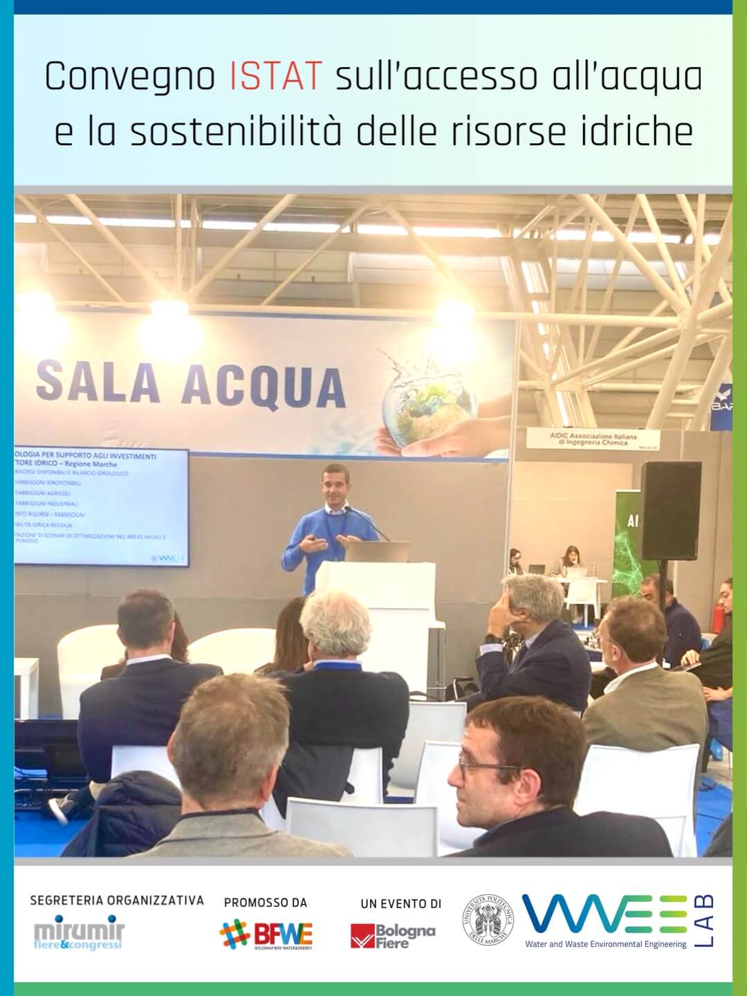 Prof. Massimiliano Sgroi presenta il piano di gestione dei rischi e le strategie per il riuso sostenibile delle acque reflue al convegno ISTAT durante ACCADUEO 2025 BolognaFiere.