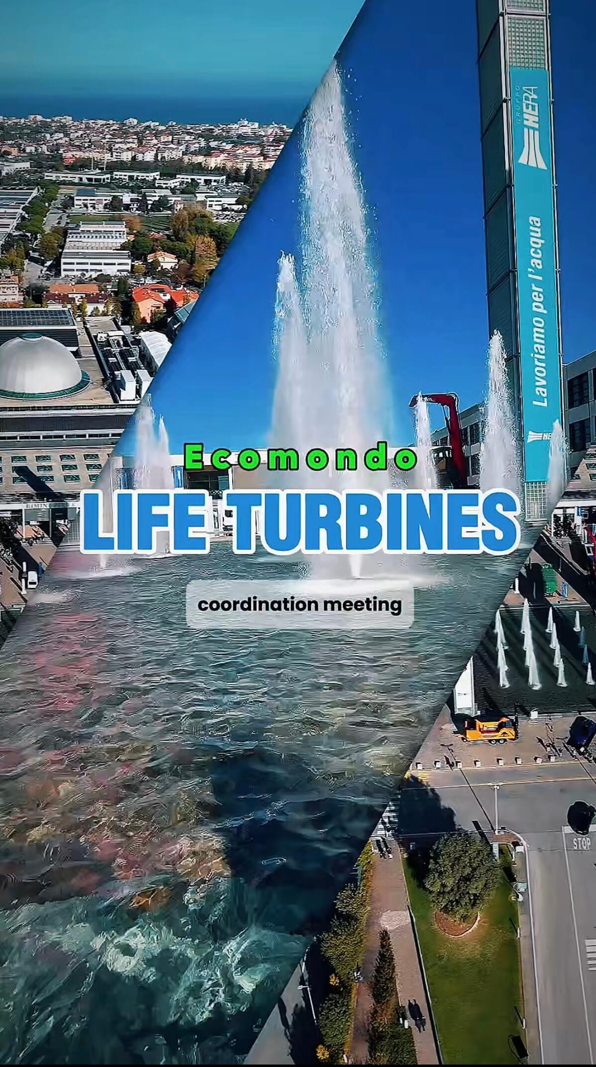 Il team del progetto LIFE TURBINES durante la presentazione ad Ecomondo 2025 con i partner Global Omnium, ITE, Acquedotto del Fiora, REDINN e UNIVPM – WWEELab