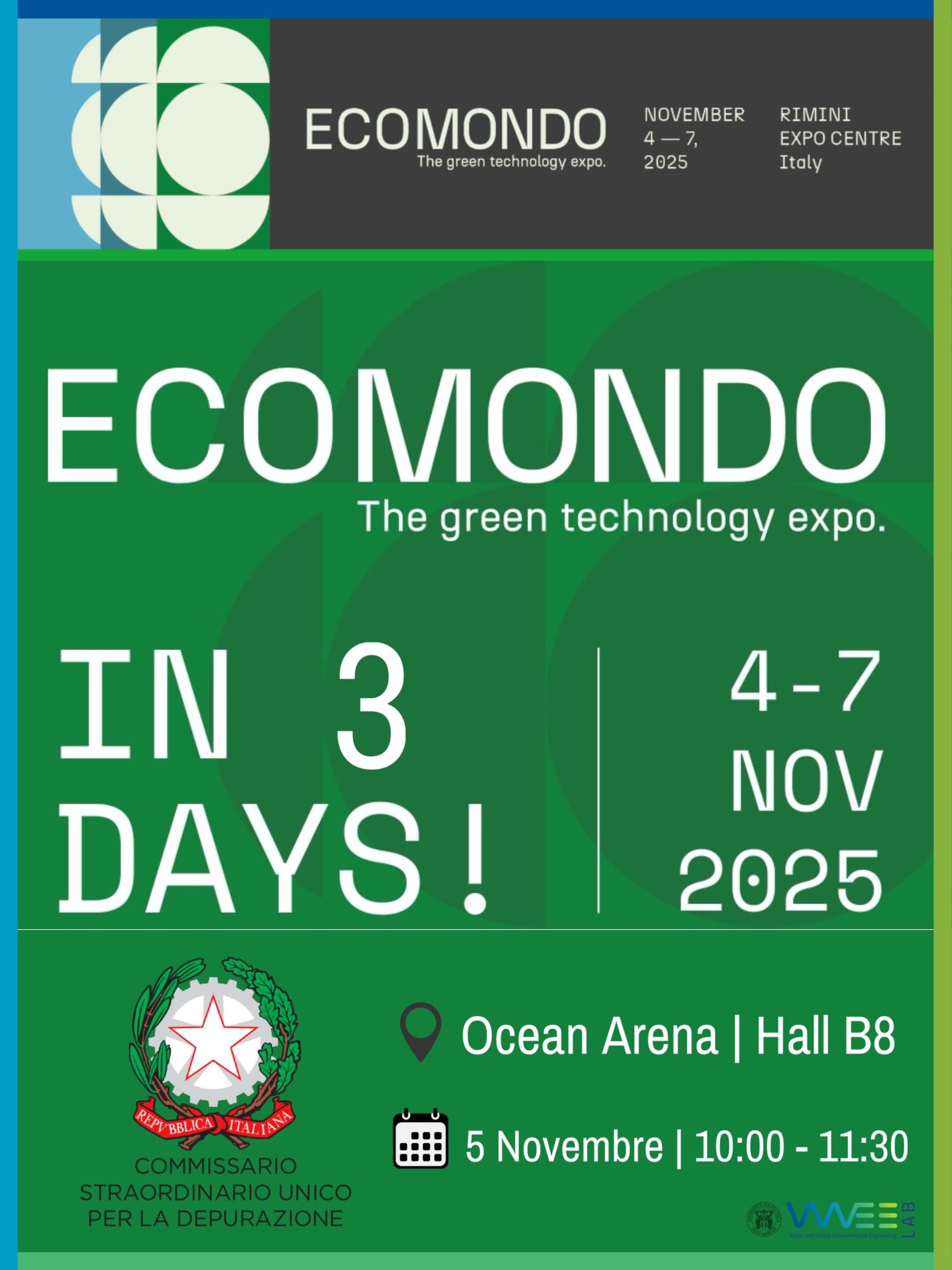 Il Prof. Francesco Fatone interviene all’evento del Commissario Straordinario Unico per la Depurazione e il Riuso durante Ecomondo 2025, dedicato alle strategie per la sostenibilità e il riuso delle acque in Italia.