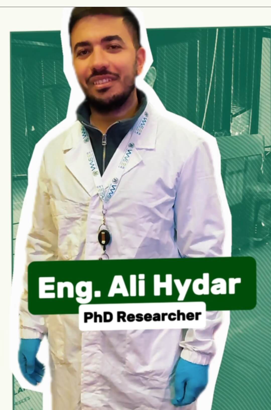 Ali Hydar, dottorando WWEELab UNIVPM, impegnato in attività di ricerca sui contaminanti emergenti e sul trattamento delle acque