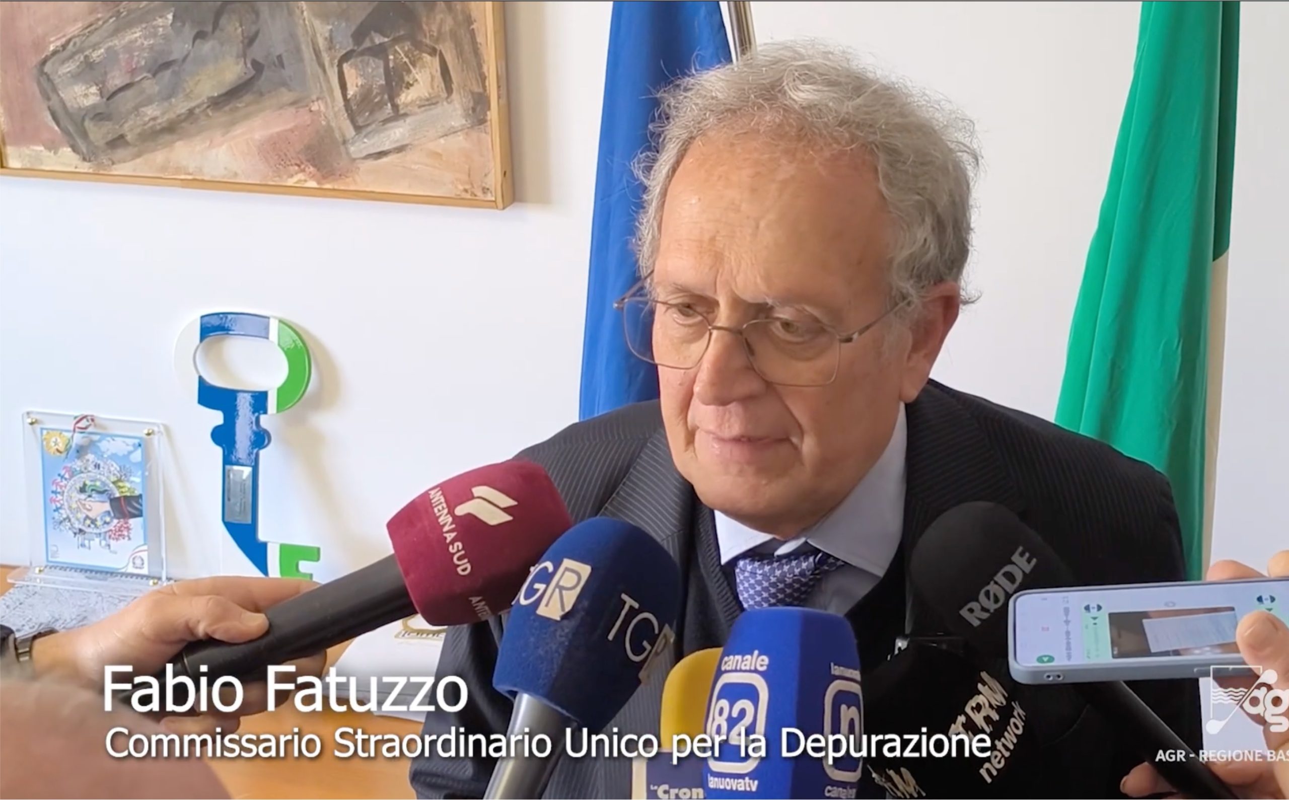 Francesco Fatone e Commissario Straordinario Unico alla Depurazione durante conferenza in Basilicata sul sistema idrico
