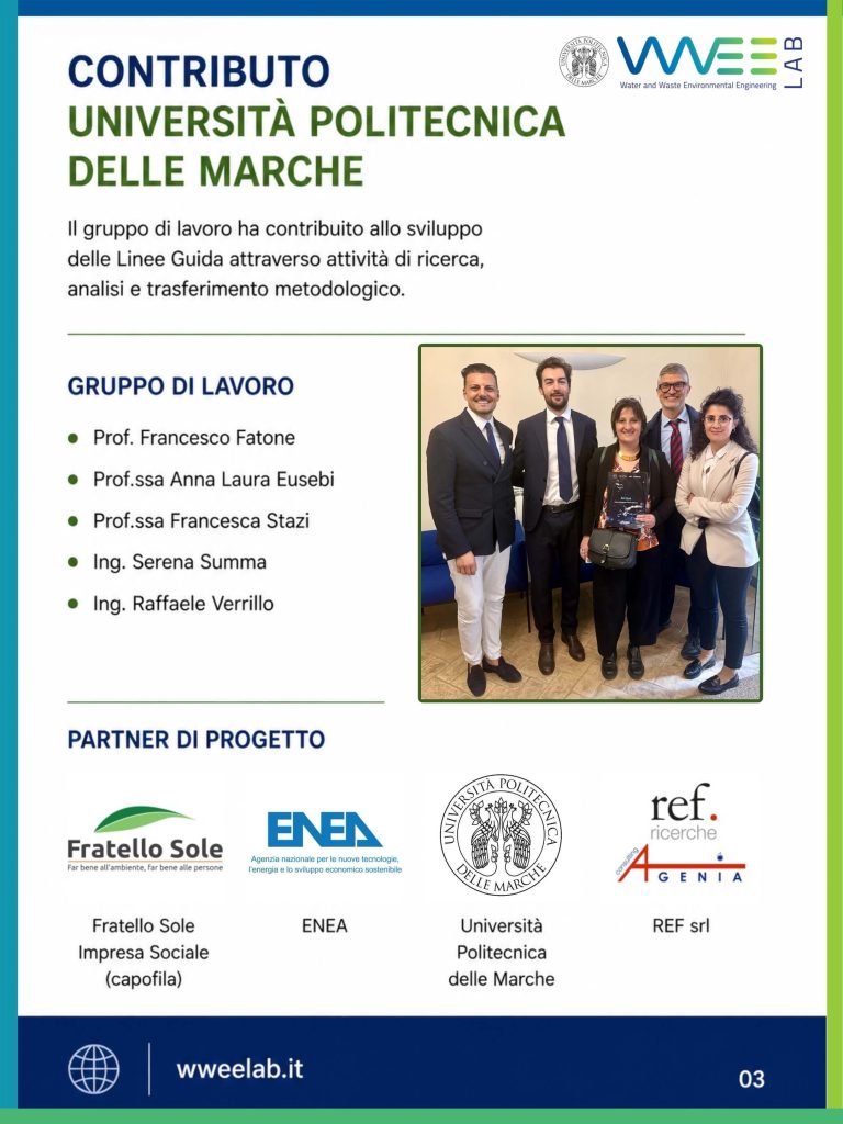 Presentazione delle Linee Guida nazionali sull’efficienza idrica nel Terzo Settore durante l’evento istituzionale a Roma con il contributo di UNIVPM.