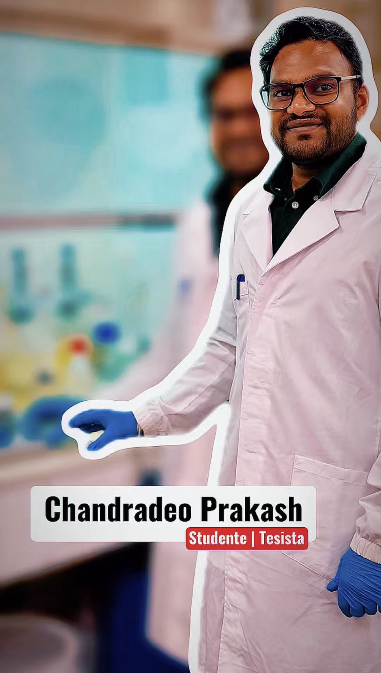 Chandradeo Prakash, studente del Master Degree in Environmental Engineering dell'Università Politecnica delle Marche, durante le attività di ricerca presso il laboratorio WWEELab.