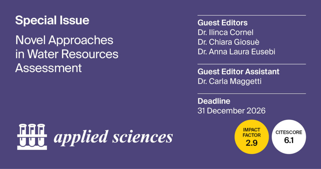 Special Issue Applied Sciences Novel Approaches in Water Resources Assessment con Anna Laura Eusebi e Chiara Giosuè UNIVPM