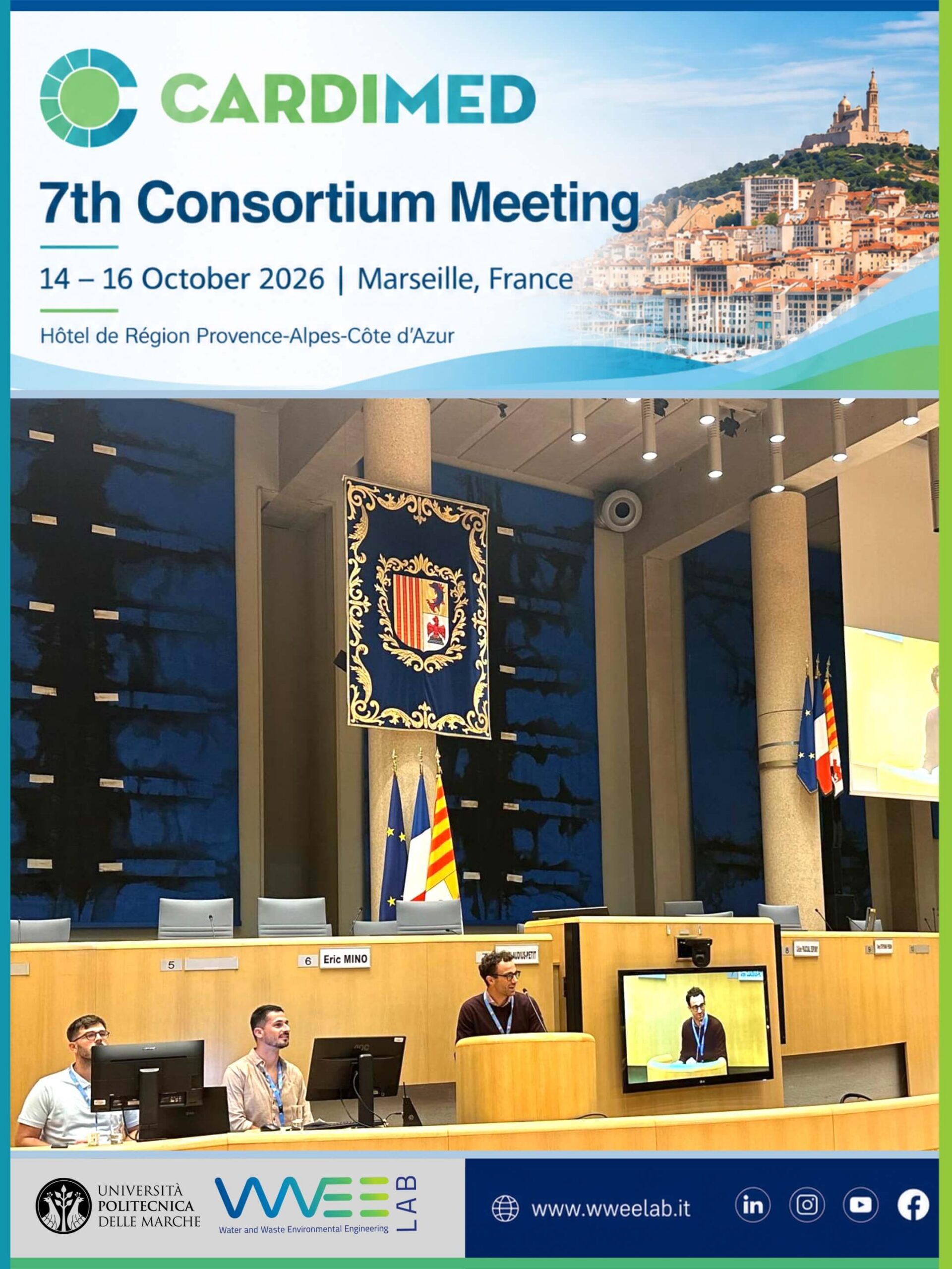 Ing. Lorenzo Tombolini presenta il DEMO3 Alghero al 7th Consortium Meeting CARDIMED a Marsiglia, ottobre 2026