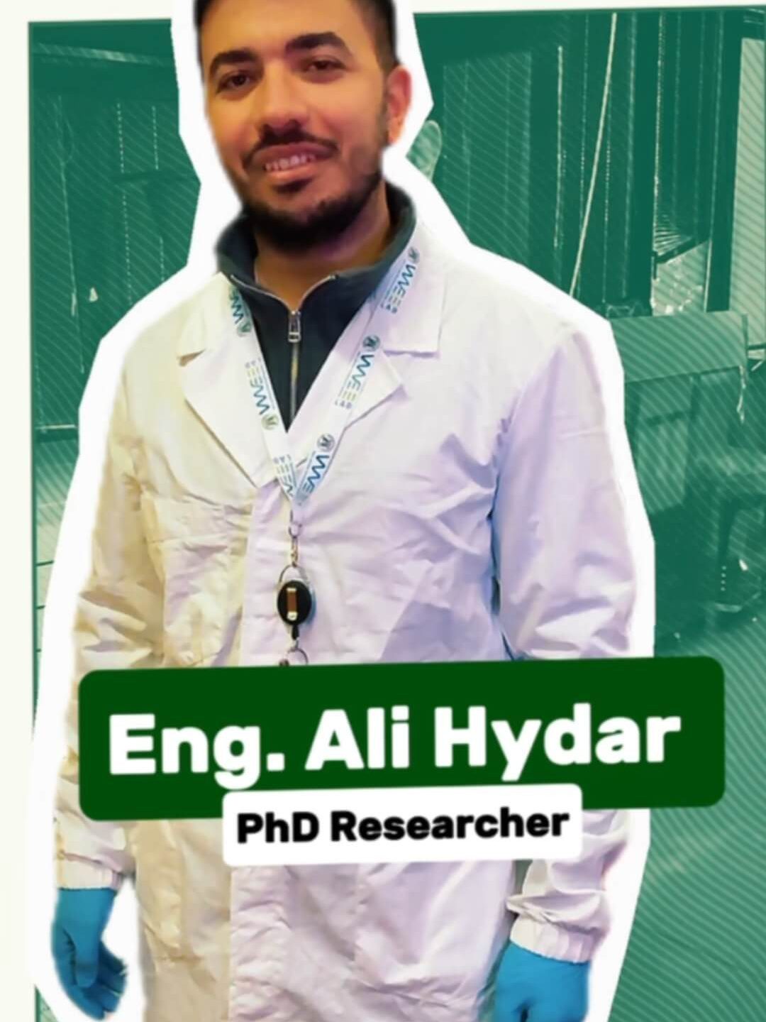 Ali Hydar, dottorando WWEELab UNIVPM, impegnato in attività di ricerca sui contaminanti emergenti e sul trattamento delle acque
