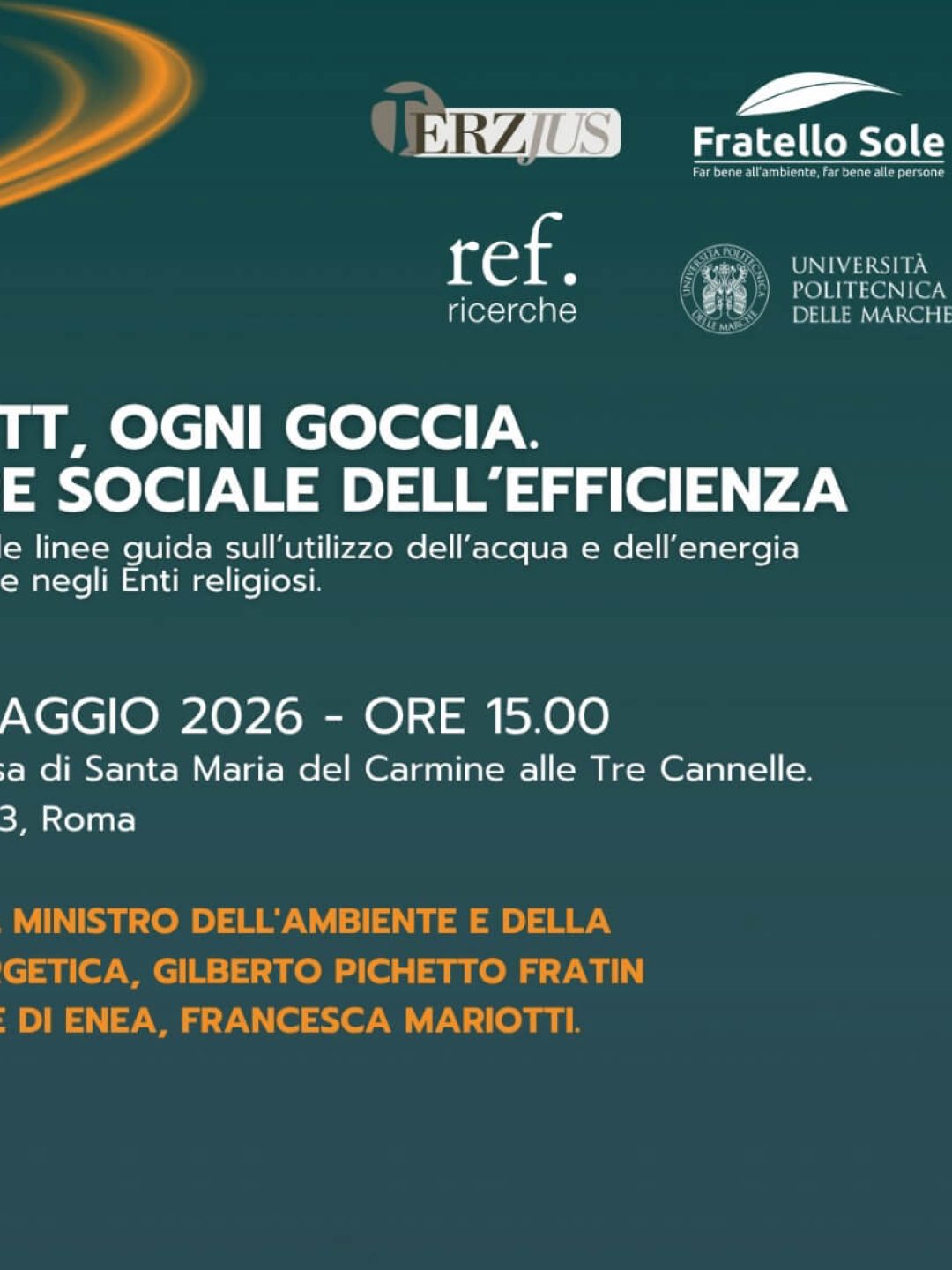 Prof.ssa Anna Laura Eusebi di UNIVPM WWEELab relatrice all’evento nazionale su acqua ed efficienza energetica del Terzo Settore a Roma