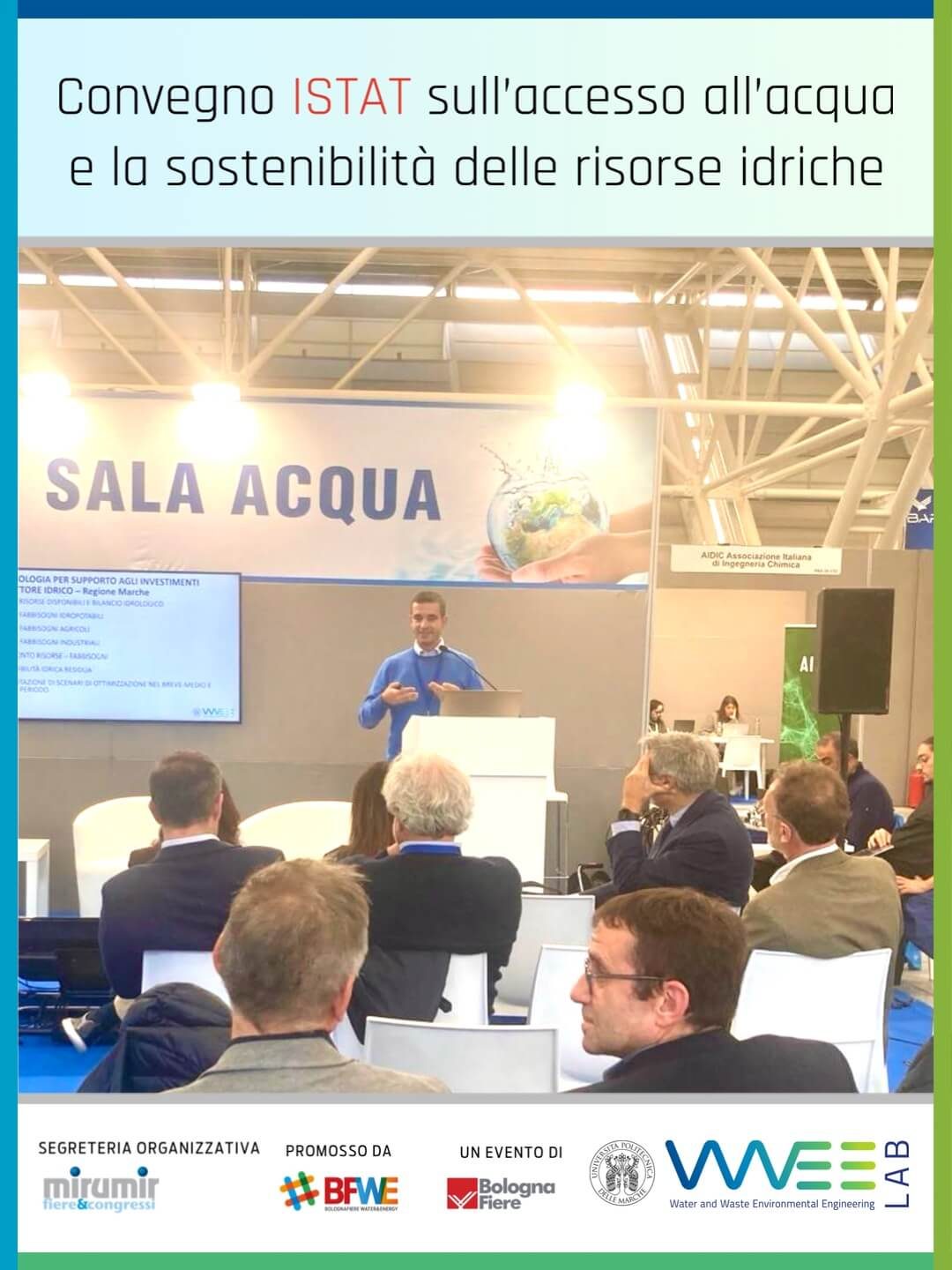 Prof. Massimiliano Sgroi presenta il piano di gestione dei rischi e le strategie per il riuso sostenibile delle acque reflue al convegno ISTAT durante ACCADUEO 2025 BolognaFiere.