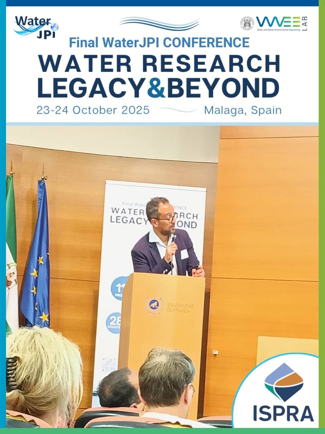 Prof. Francesco Fatone interviene alla Water JPI Final Conference a Málaga sul tema dell’impatto della ricerca europea nel settore idrico